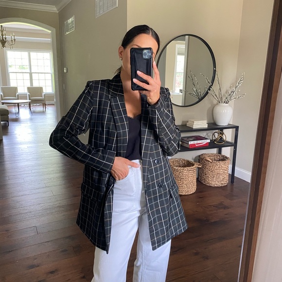 Plaid oversized black blazer - Picture 11 of 12